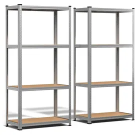 VOUNOT VOUNOT® Schwerlastregal 2er Set, Regal Lagerregal Kellerregal, 80x40x160cm, 4 Böden