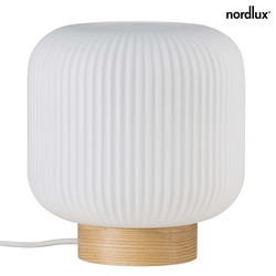 Nordlux Tischleuchte MILFORD, E27, IP20, Glas opalweiß, Basis braun NORD-48915001