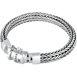 KUZZOI Zopfgliederarmband Herren Silber 21 cm