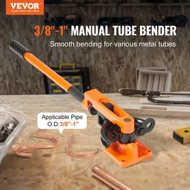 Vevor Rohrbiegegerät Ø10-25mm (7 Matritzen) Manuelle Rohrbieger 0-180° Handrohrbieger 50-113mm Biegeradius Rohrbiegemaschine Kupfer-, Aluminium, Edelstahlrohren mit einer Wandstärke von 0 bis 2mm