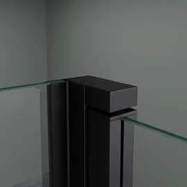mai & mai Duschkabine mit Duschtasse Duschabtrennung Schwarz 8mm Sicherheitsglas mit Nano 90x120cm Eck-dusche mit Schiebetür Ravenna18 - Schwarz