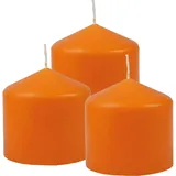 HS Candle Stumpenkerzen Ø8cm 3er Pack Ocker Farben