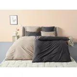 LeGer Home by Lena Gercke Bettwäsche "Anisa in Gr. 135x200, 155x220 cm oder 200x200", grau (anthrazit), B/L: 135cm x 200cm, 1 Stk., 1 Stk., Renforcé, B/L: 40cm x 80cm, 2 Stk.
