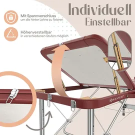 Kesser KESSER® Massageliege klappbar & höhenverstellbar 3 Zonen Massagebett Massagetisch Kosmetikliege Therapieliege Aluminium + 10x Gesichtsauflage mit Kopfstütze Armlehnen & Tasche