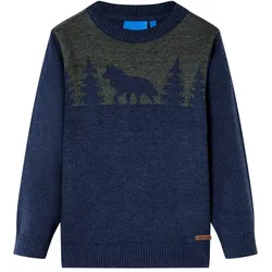 Kinderpullover Gestrickt Marineblau 92