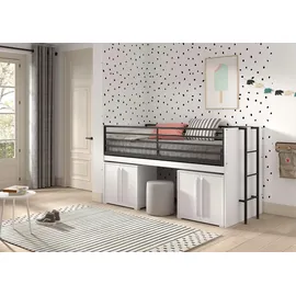 58 aufm Kessel Halbhochbett Keelia 90 x 200 cm Kunststoff weiß