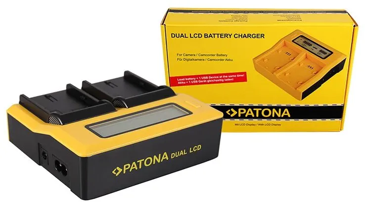 PATONA Dual LCD Ladegerät für Canon LP-E6