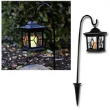 StarTrading LED Solar Laterne mit Kerze 3in1 Gartenleuchte flackernd Lichtsensor 50cm
