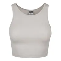 URBAN CLASSICS Ladies Rib Cropped Top in Grau, Größe