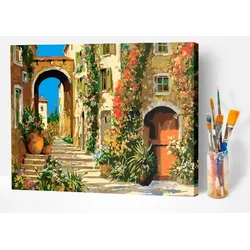 Malen nach Zahlen Set - Altstadt Innenhof