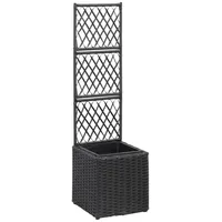vidaXL Hochbeet mit Rankgitter 30 x 30 cm Schwarz