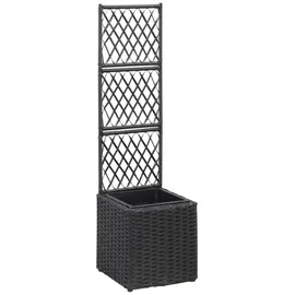 vidaXL Hochbeet mit Rankgitter 30 x 30 cm Schwarz