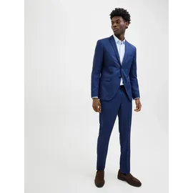 JACK & JONES Anzug JPRCOSTA SUIT (Set, 2-tlg) aus Polyester, sehr schmale Passform, mit Reverskragen, Langarm-Sakko blau 54