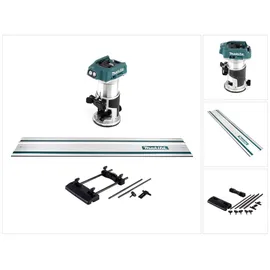 Makita DRT 50 Z Akku Multifunktionsfräse 18V Brushless Solo + Führungsschienen Adapter + Führungsschiene 1000mm - ohne Akku, ohne Ladegerät