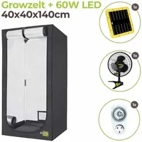 Growzelt 40x40x140cm mit 60 Watt LED