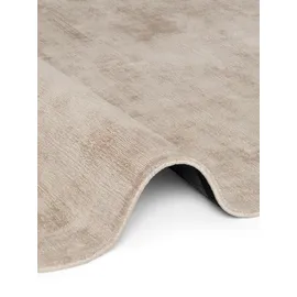 vikosa Viskose Teppich Noemi - Flauschiger Wohnzimmerteppich Rund, Handgemacht & Weich, Einfarbiges Design Handgewebt, dezenter Glanz, Kurzflor für Wohnzimmer, Schlafzimmer, Flur - Beige, Ø 120 cm