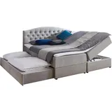 ATLANTIC home collection Boxspringbett LOTTE, mit Topper, Bettkasten und Gästebett, grau