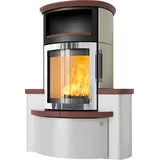 Kaminofen HARK 44-5.34 GT ECOplus 5 kW - Ofenkacheln: Stone/Jolabraun - Korpus: graphit/verchromt