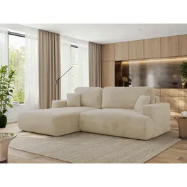 MKS Ecksofa, OVO L Creme Plüsch, - Links Seite