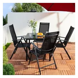 CASARIA Bern Gartenstuhl 6er Set 6 x 6 x 108 cm grau klappbar