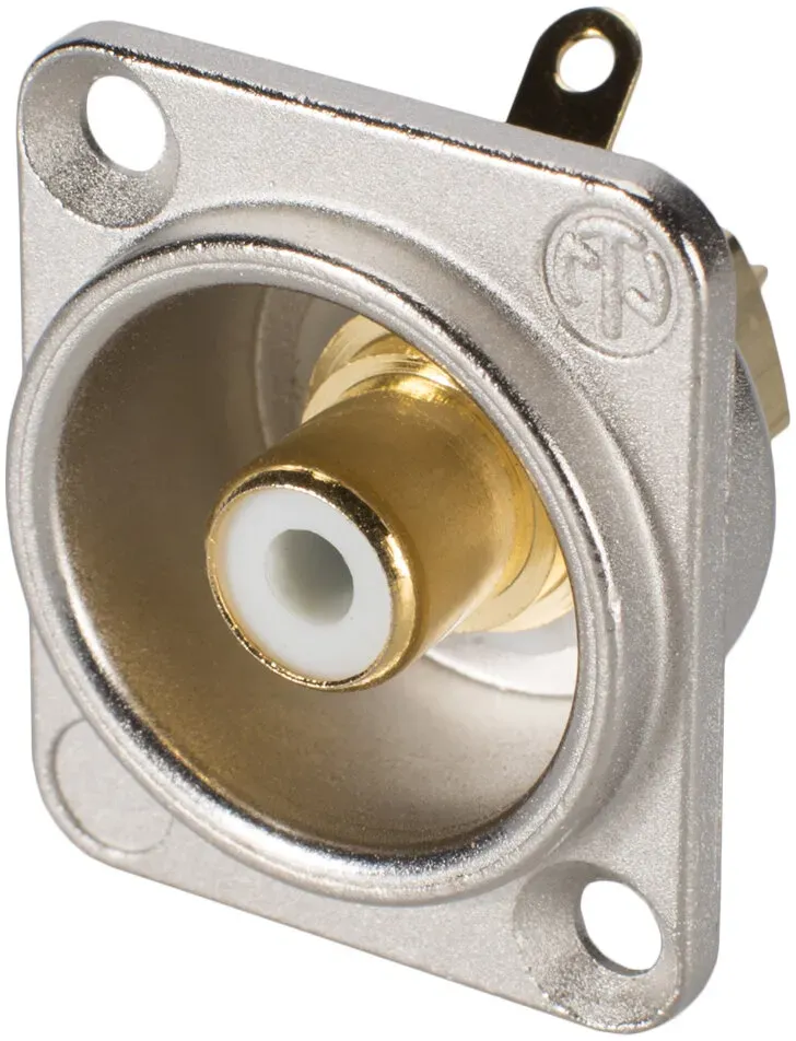 NEUTRIK® Cinch (RCA), 2-pol , Metall-, Löttechnik-Einbaubuchse, vergoldete(r) Kontakt(e), Type D, nickelfarben