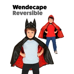 Widdmann Kostüm Spiderbat Superhelden Wendecape, Vom Spinnenmann zum Dark Knight im Handumdrehen! rot