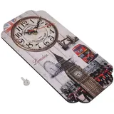 Wifehelper Wanduhr, Rechteckig, Retro Europäischer Stil, MDF, Dekorativ, Leise, für Wohnzimmer, Schlafzimmer, Büro