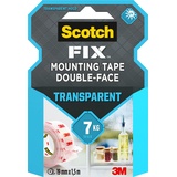Scotch Scotch-Fix Transparentes Montageband 4910C-1915-P, 19 mm x 1,5 m, 1 Rolle/Packung (Verpackung kann abweichen)