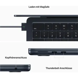 Apple MacBook Air M2 2022 13,6" 8 GB RAM 512 GB SSD 10-Core GPU Mitternacht