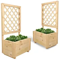 Holz4home 2er Set Pflanzkasten mit Rankgitter - Kiefer -