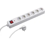 Meister Steckdosenleiste 6-fach - 1,4 m Kabel - weiß - Kunststoffleitung - IP20 Innenbereich - Schalter - ÜSS / Steckerleiste / Mehrfachsteckdose / Tischsteckdose / Tido 6-fach / 7430530
