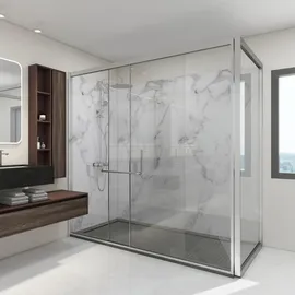neu.haus [neu.haus] Duschrückwand, Bladel 12er Set 120 cm White Marble