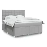 vidaXL Boxspringbett mit Matratze Hellgrau 180x200 cm Stoff