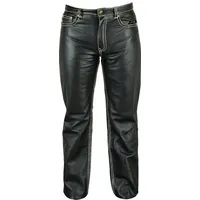 Fuente Leather Wears Lederhose Lederhose für Herren, Slim Fit, Röhrenjeans, Schwarz-Weiß gestreift 52 EU Herren