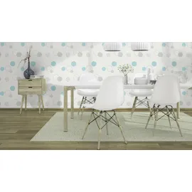 Rasch Textil Vliestapete 475913 53 cm x 10 m 300 g türkis/beige