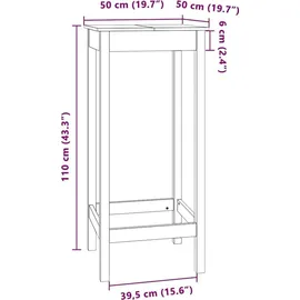 vidaXL Bartisch 50 x 50 x 110 cm Weiß