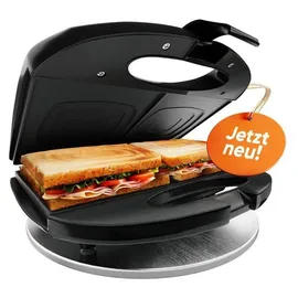 Bomann Sandwichmaker | für viereckige Sandwichplatten | Sandwichtoaster mit Antihaftbeschichtung | Toaster Sandwichtoaster mit Backampel | Sandwich Maker bis zu 820 W schwarz