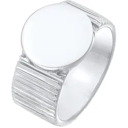 Elli PREMIUM Bandring Siegelring Relief Struktur 925 Silber Ringe   Damen 