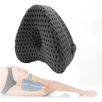 Kniekissen für Seitenschläfer - Orthopädisches Bein-Kissen für schmerzfreien Schlaf, Ergonomisches Lagerungskissen aus visco-elastischem Memory-Schaum, atmungsaktiver Bezug (Schwarz - 4D Mesh)