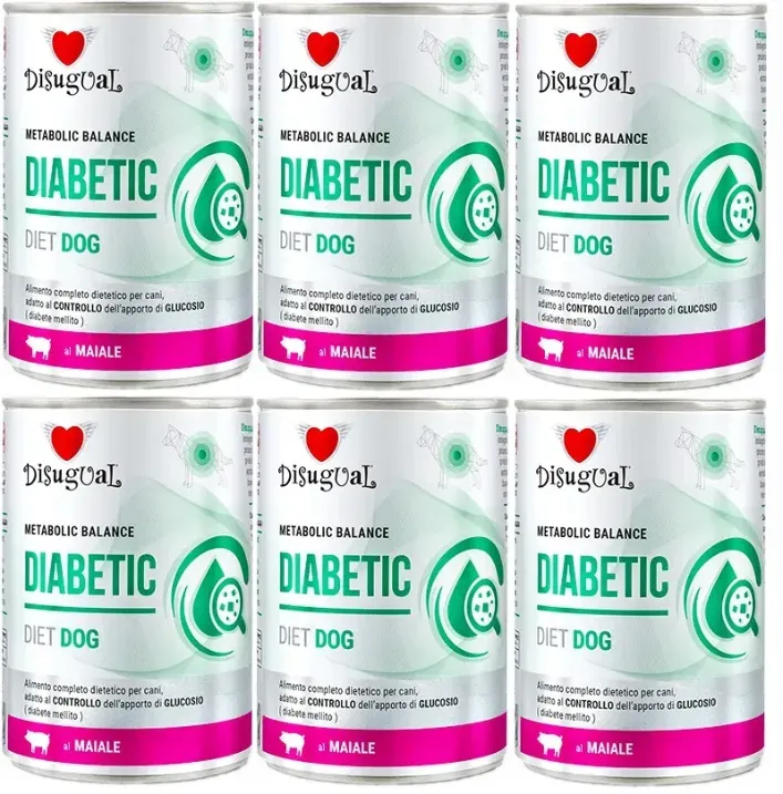 Disugual Karma mokra dla psa Weterynaryjna DIABETIC Wieprzowina (dorosły) 12x400g
