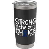 Colon Cancer Survivor Fighter Chemo dunkelblaues Band Doppelwandiger Edelstahl-Thermobecher