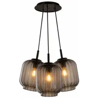 s.luce Velo 3-flg. 3x20 cm Rauch/Schwarz rund