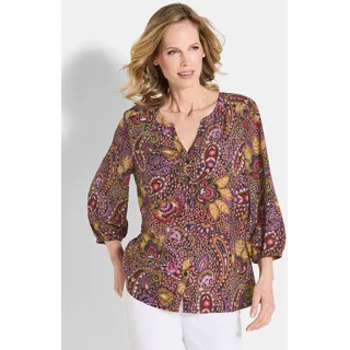 GOLDNER Moderne Viskosetunika mit Allover-Print in orange / schwarz, gemustert), | Gr.: 44