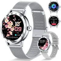ibettertec Smartwatch Damen, mit Anruffunktion Smartwatch (Fitnessuhr mit Telefonfunktion/WhatsApp Notiz,Smartwatch Fitness Tracker Uhr IP68 Wasserdicht,1.2" HD Voll Touchscreen Fitnessuhr Tracker mit Blutsauerstoff/Pulsmesser/Sportuhr/Schrittzähler/Schlafmonitor Aktivitätstracker usw für iOS/Android Uhren Watch cm) silberfarben