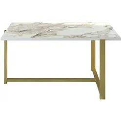 Skye Decor, Merideths- Merideths HDL, Gold,Weiß, Couchtische, 45x92x64 cm, 100% Melaminbeschichtete Partikelplatte