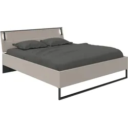 Futonbett WIMEX "Tilburg", saharagrau, absetzung schwarz, saharagrau, absetzung schwarz, saharagrau, absetzung schwarz, B:188cm H:93cm L:210cm, Betten, Inkl. LED Beleuchtung