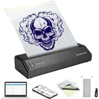 Vevor Tattoo-Transfer-Schablonendrucker, Kabelloser Bluetooth-Tattoo-Schablonendrucker mit 10-teiligem Transferpapier und Stoffbeutel,