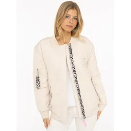 Zwillingsherz Bomberjacke "Wild Heart" Stickerei, Reißverschluss,Taschen mit Druckknöpfen beige M (38)