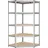 Songmics Eckregal bis 875 kg belastbar, silbern-naturbeige