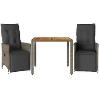 vidaXL Garten-Bistro-Set 3-tlg. Grau